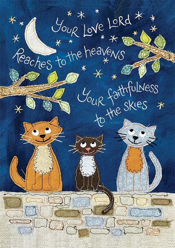 Hannah Dunnett Your Love Reaches to the Heavens textile greetings card and poster