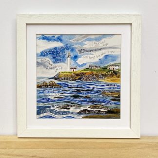Hannah Dunnett Amazing Grace Lighthouse design square poster framed print