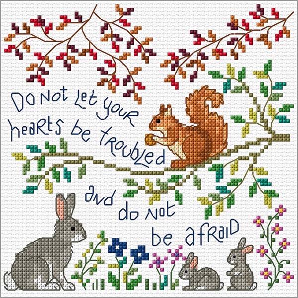 Hannah Dunnett Do Not Let Your Hearts Be Troubled Cross Stitch Kit