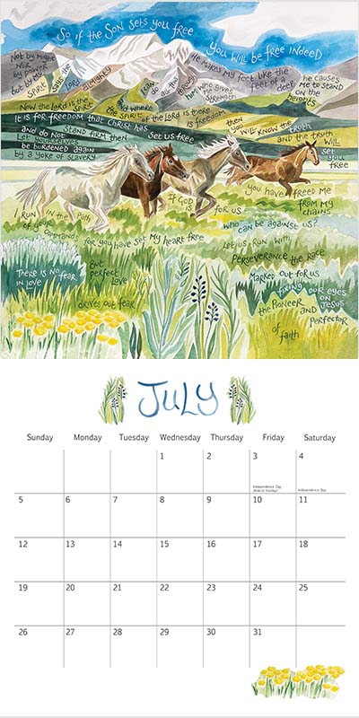 Hannah Dunnett 2026 USA Large Calendar July