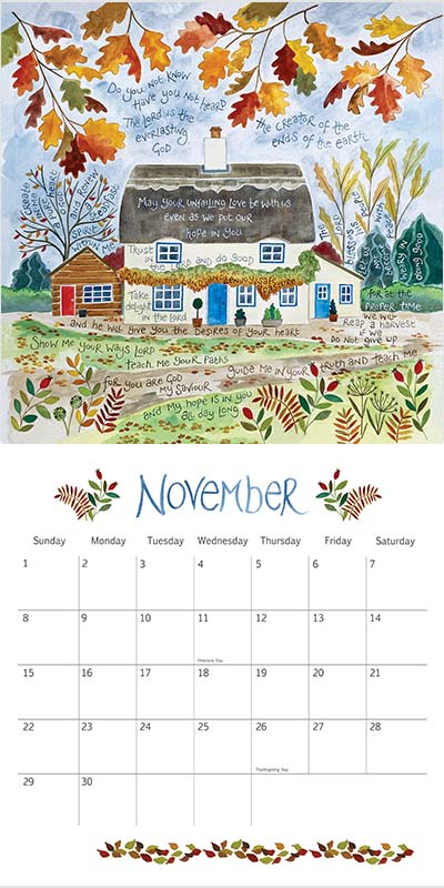 Hannah Dunnett 2026 USA Large Calendar November