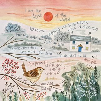 Hannah Dunnett I am the Light of the World square Christmas card