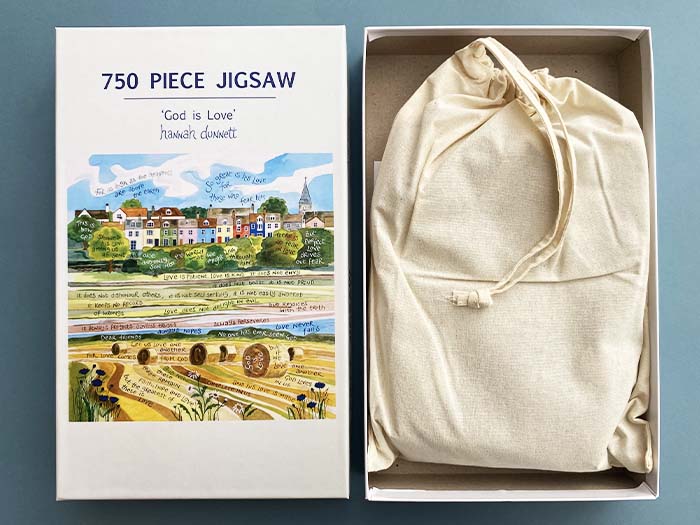 Hannah Dunnett God is Love Jigsaw box and bag image