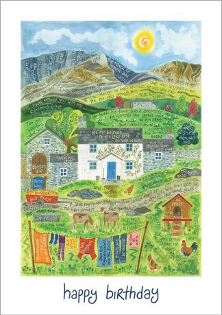 Hannah Dunnett Happy Birthday Card Cottage Design