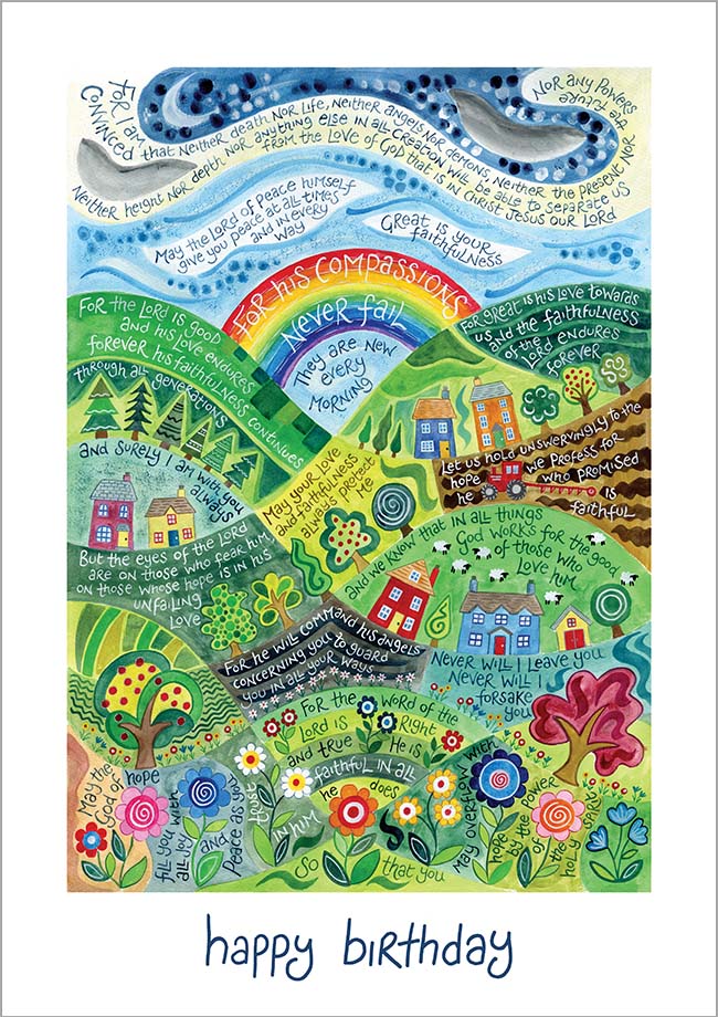 Hannah Dunnett Happy Birthday Card Rainbow Design