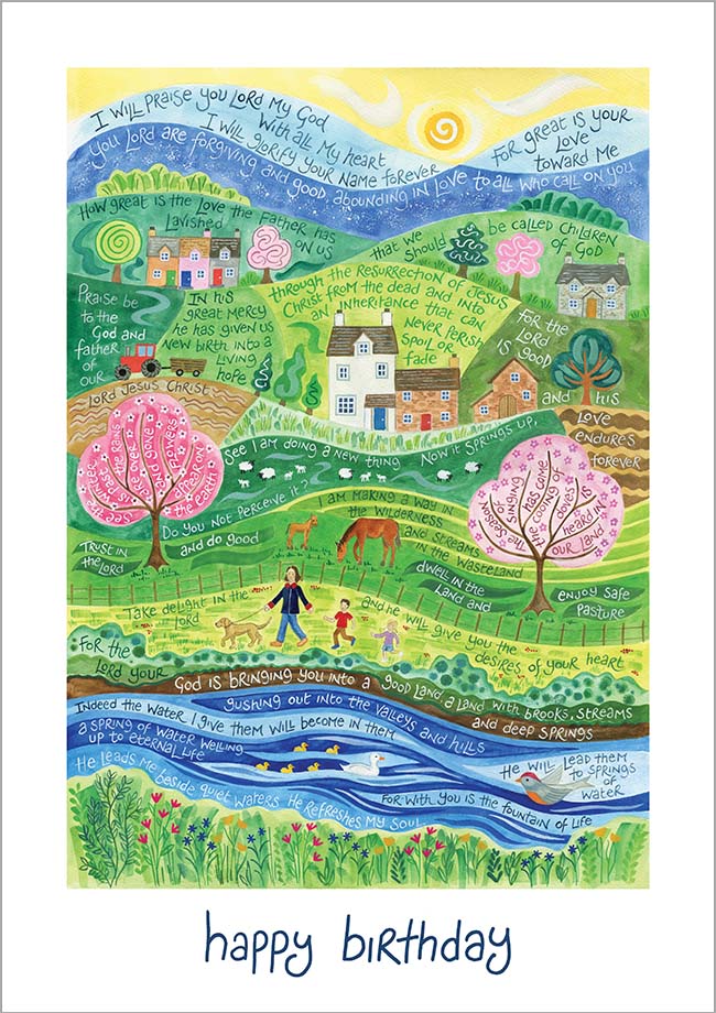 Hannah Dunnett Happy Birthday Card River Design
