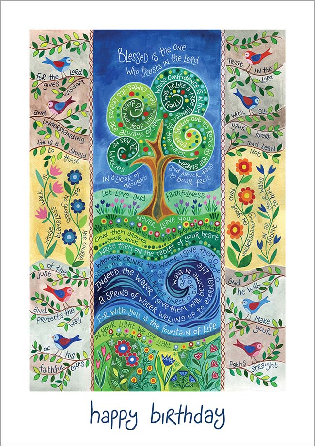 Hannah Dunnett Happy Birthday Card Tree Design