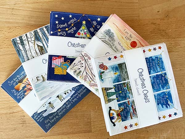 Hannah Dunnett 50 Mixed Small Square Christmas cards pack folded image
