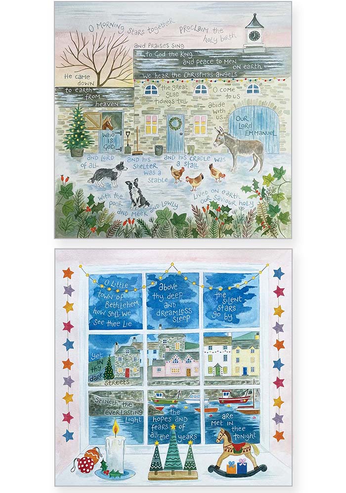 Hannah Dunnett O Come to Us and The Silent Stars Christmas cards pack